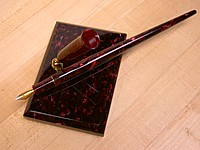 Desk Pen Set in Cranberry Red acrylic